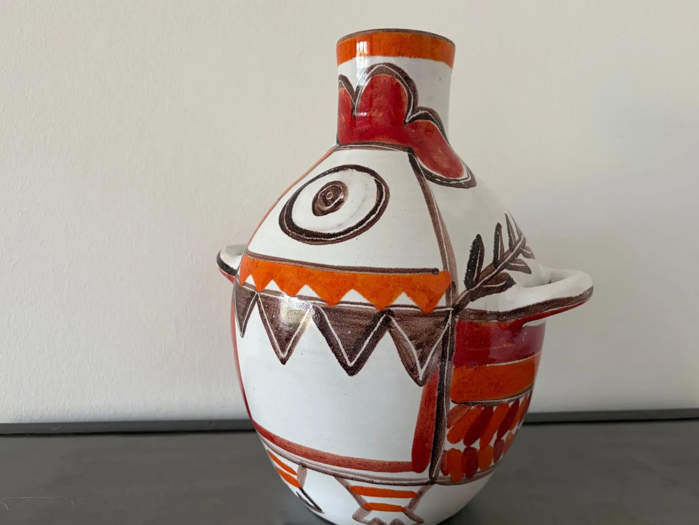 Vintage-Vase aus handbemalter Studio-Keramik von Giovanni De Simone, 1965