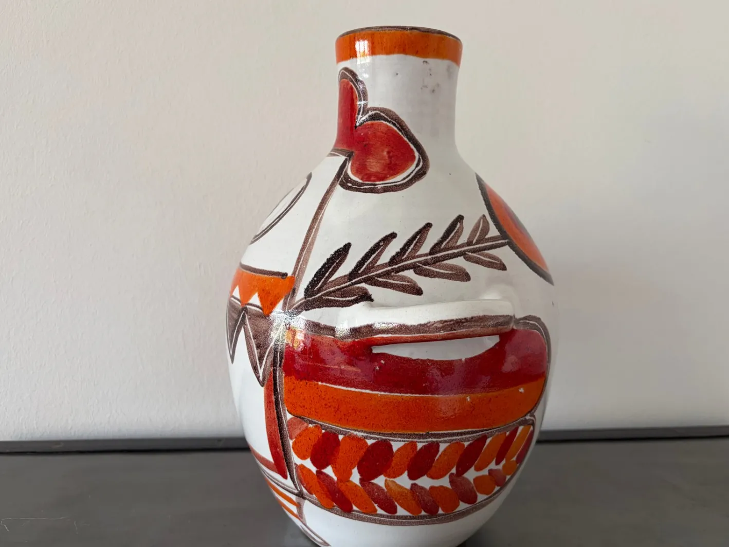 Vintage-Vase aus handbemalter Studio-Keramik von Giovanni De Simone, 1965