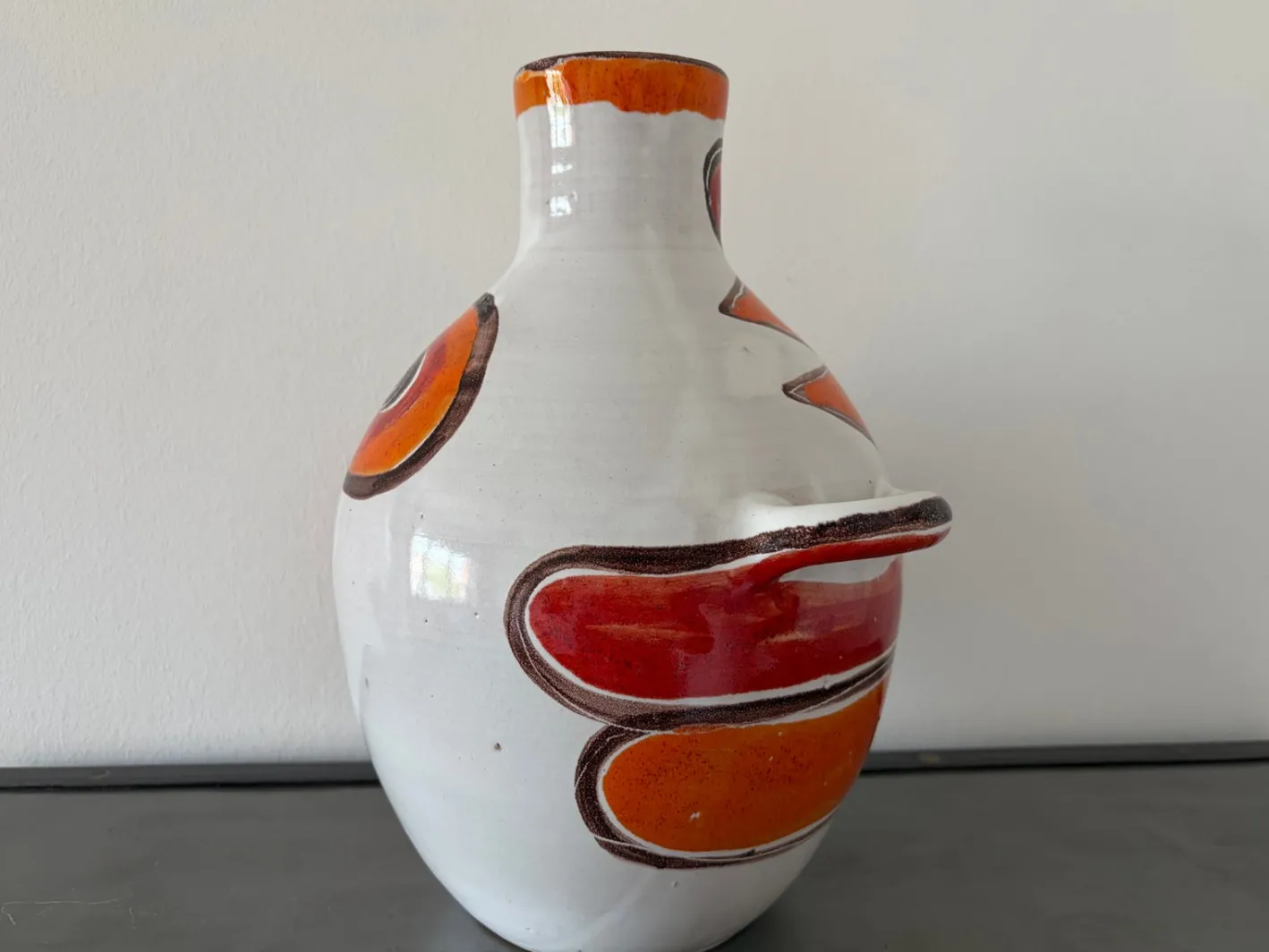 Vintage-Vase aus handbemalter Studio-Keramik von Giovanni De Simone, 1965