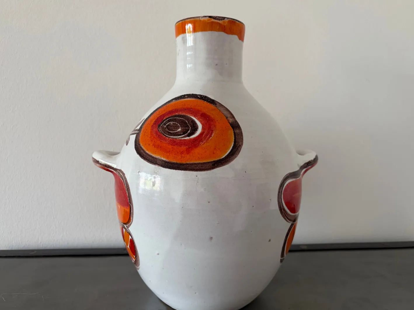 Vintage-Vase aus handbemalter Studio-Keramik von Giovanni De Simone, 1965