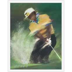 Vintage Victor Spahn Poster mit Golfspieler, 1987