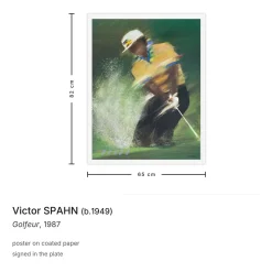 Vintage Victor Spahn Poster mit Golfspieler, 1987