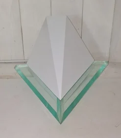 Vintage Wandlampe mit Acrylglas und Weißem Metallschirm von Vrieland Design, 1990er