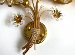 Vintage Wandlampen aus Messing & Bleikristall von Palwa, 1960er, 2er Set