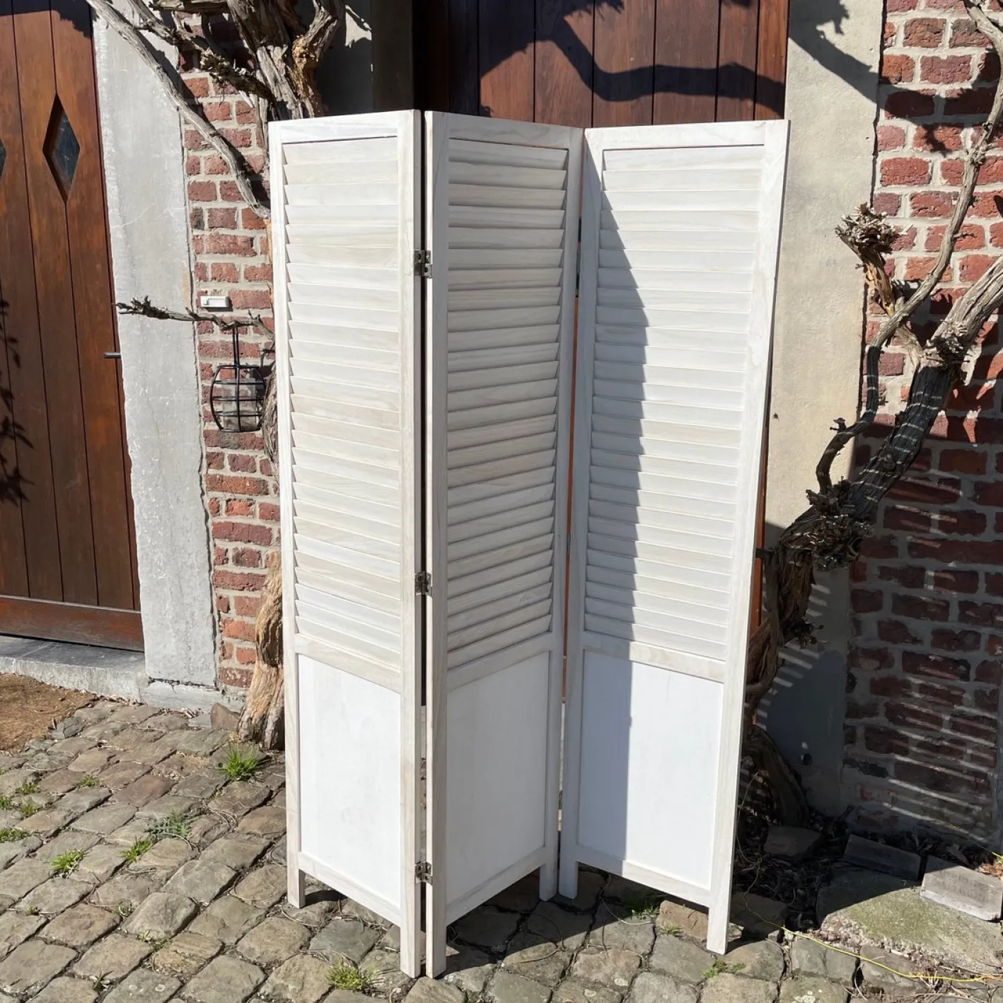 Vintage Wandschirm aus Holz, 2010er