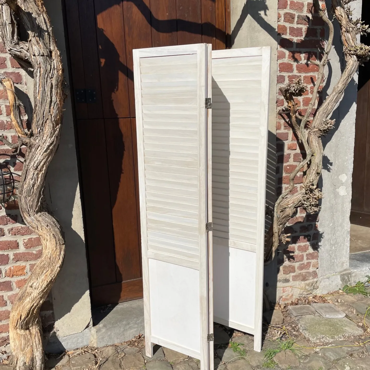 Vintage Wandschirm aus Holz, 2010er