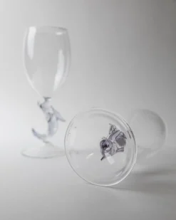 Vintage Weingläser aus Murano Glas, 1980er, 2er Set