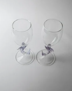 Vintage Weingläser aus Murano Glas, 1980er, 2er Set