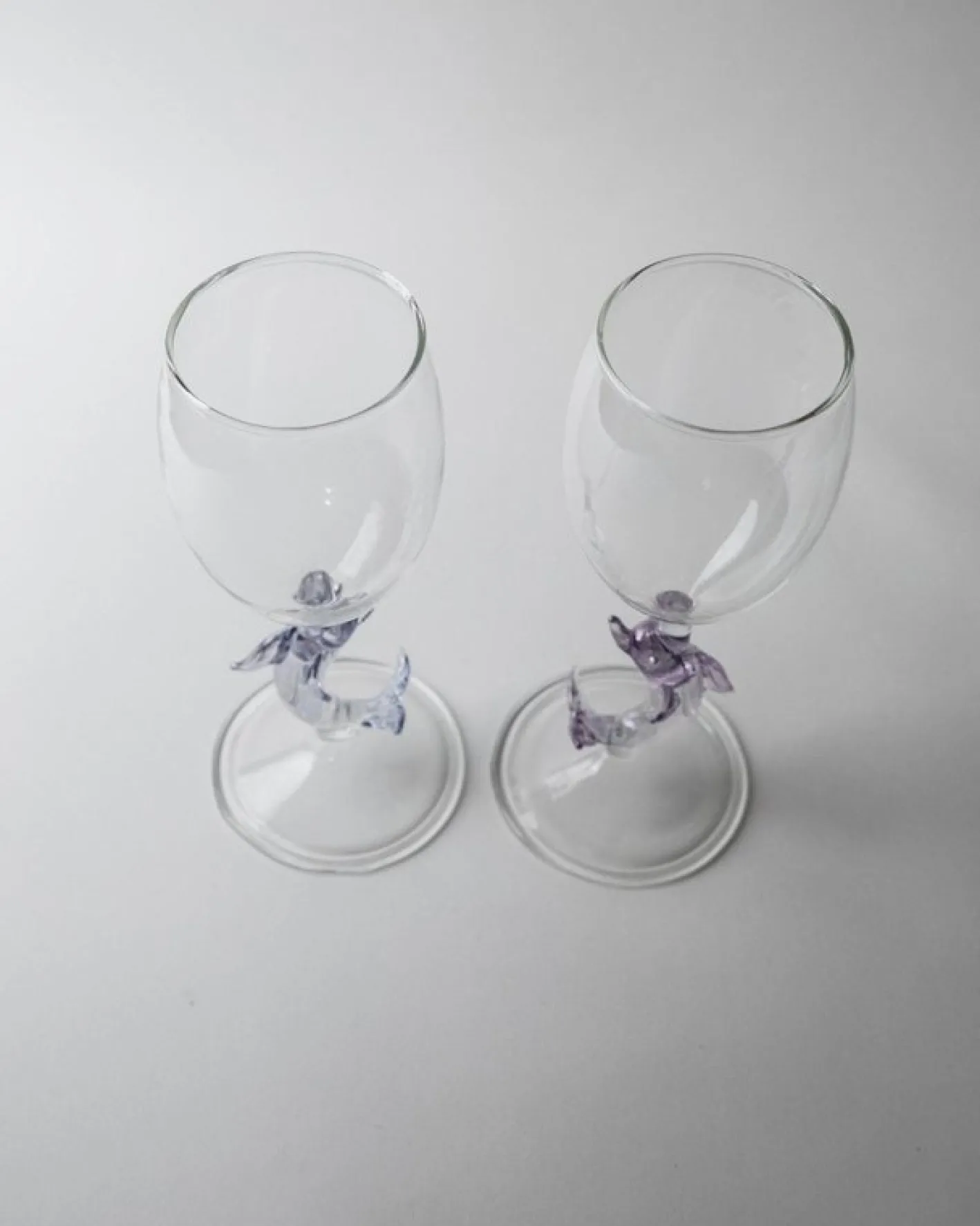 Vintage Weingläser aus Murano Glas, 1980er, 2er Set