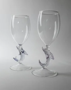 Vintage Weingläser aus Murano Glas, 1980er, 2er Set