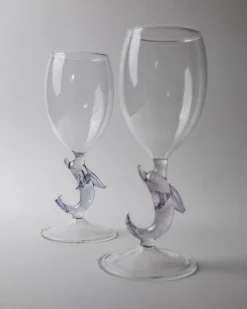 Vintage Weingläser aus Murano Glas, 1980er, 2er Set