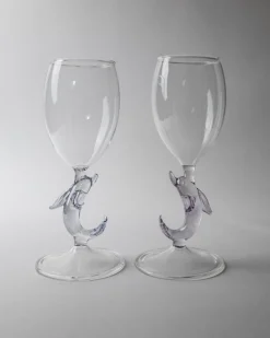 Vintage Weingläser aus Murano Glas, 1980er, 2er Set