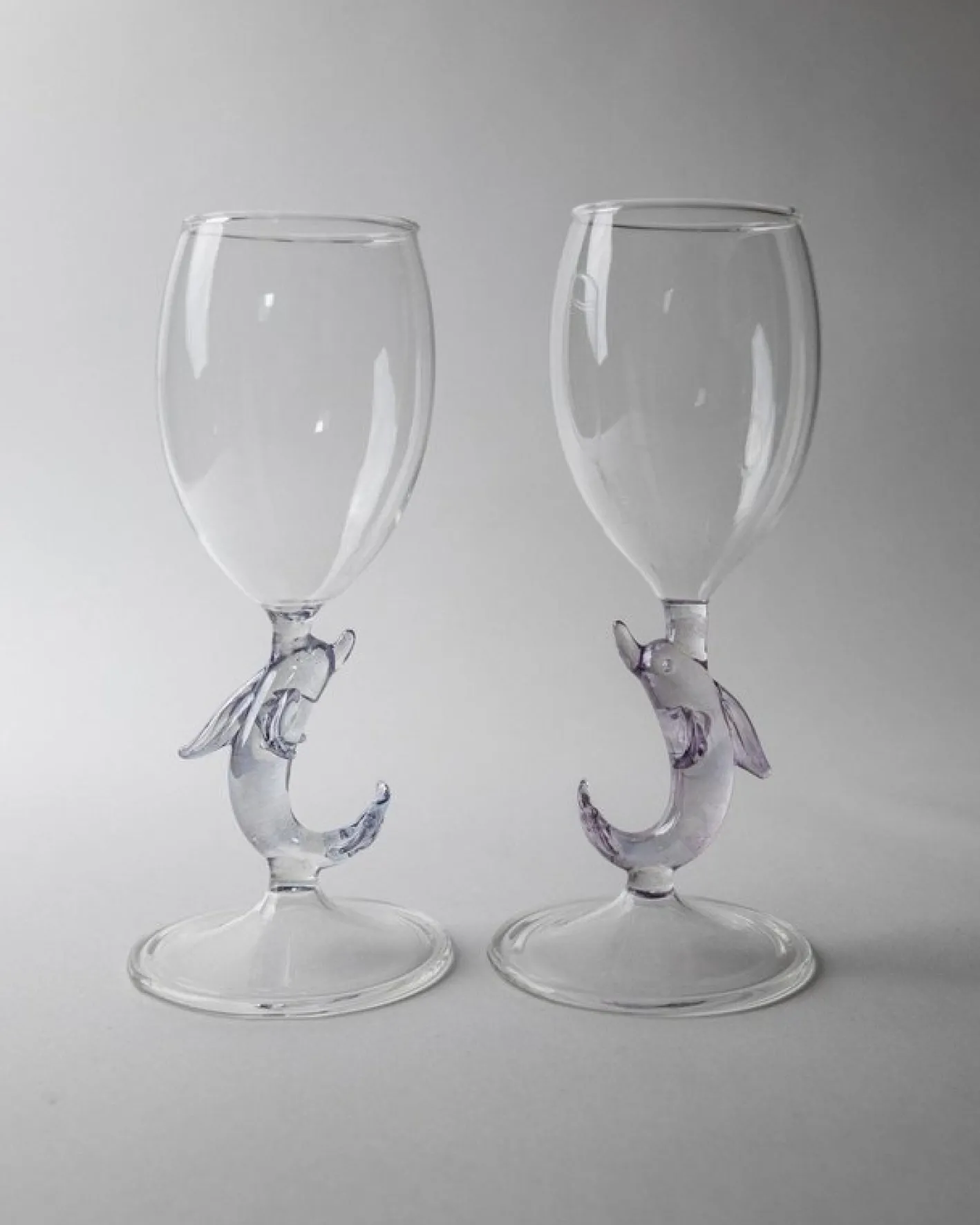 Vintage Weingläser aus Murano Glas, 1980er, 2er Set