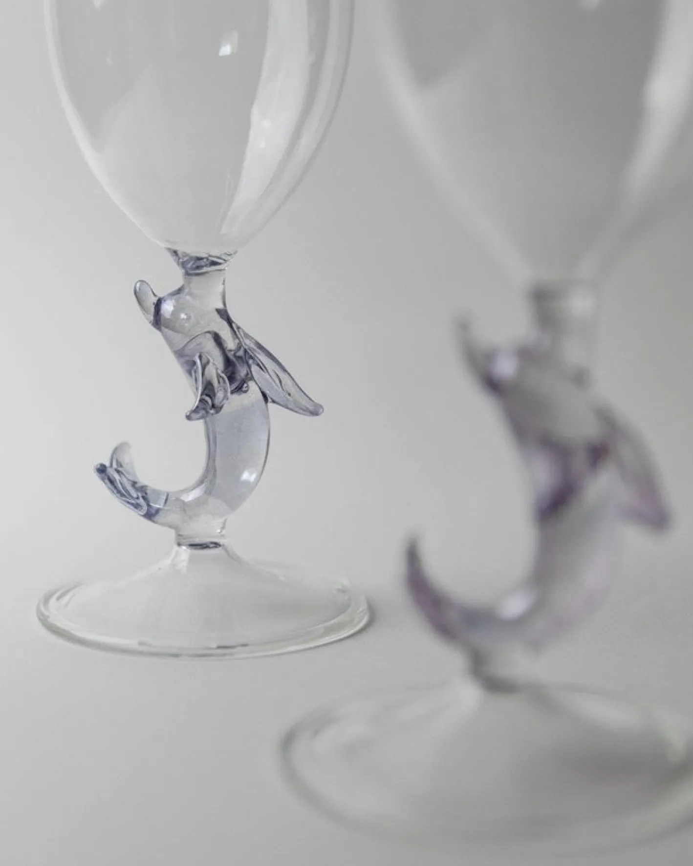 Vintage Weingläser aus Murano Glas, 1980er, 2er Set
