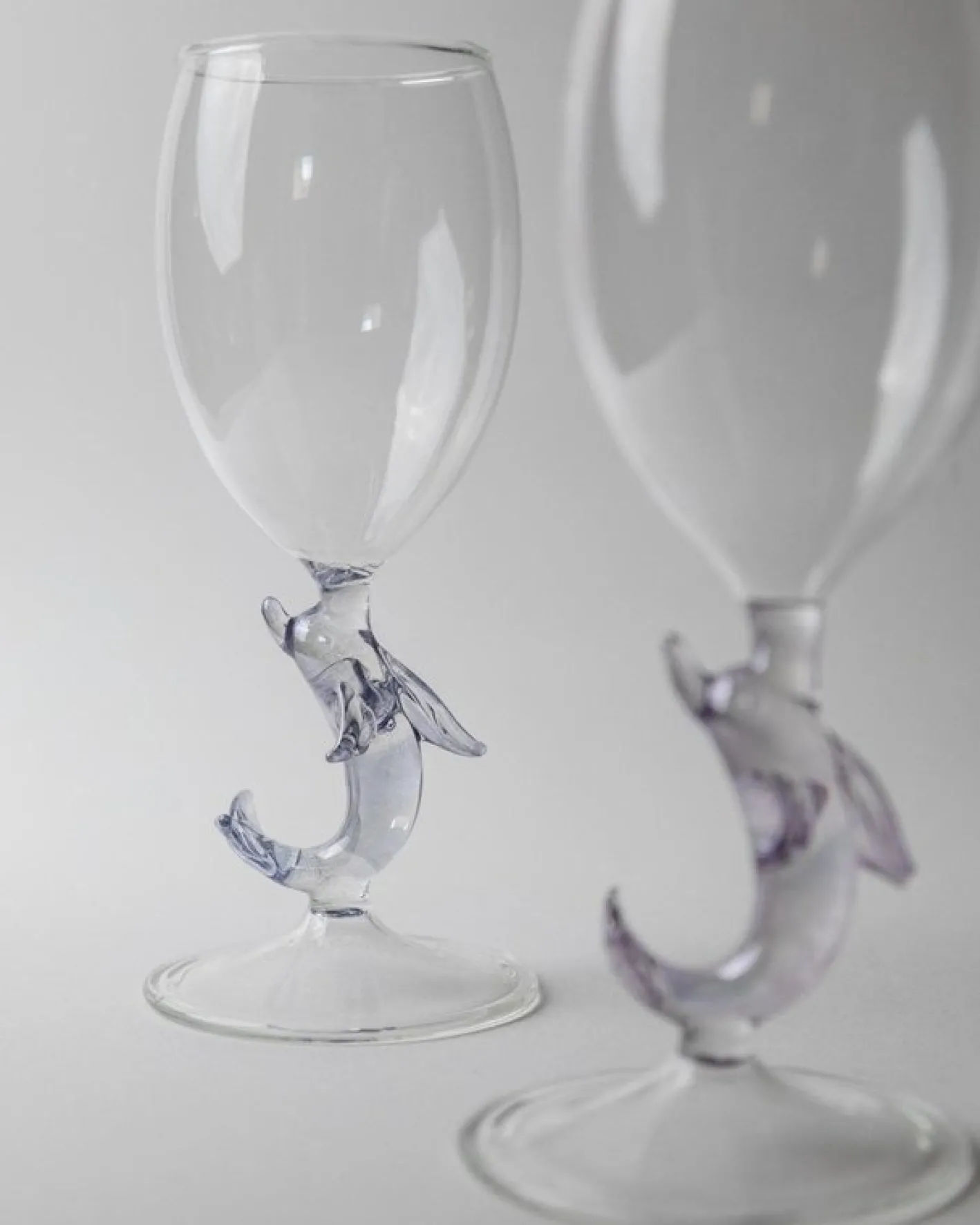 Vintage Weingläser aus Murano Glas, 1980er, 2er Set