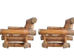 Vintage Wohnzimmer Set aus Bambus, Italien, 1970er, 4er Set