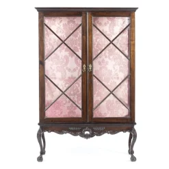 Vitrine aus Kastanienholz, 20. Jh