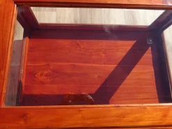 Vitrine mit exotischer Holzstruktur