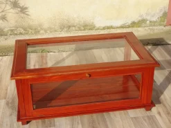 Vitrine mit exotischer Holzstruktur