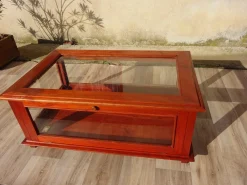 Vitrine mit exotischer Holzstruktur
