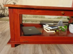 Vitrine mit exotischer Holzstruktur