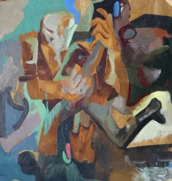 Vladimir Glushenkov, Mom, Doppelseitiges Öl auf Karton, 1976