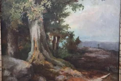 Waldlandschaft, Ölgemälde auf Leinwand, Ende 19. Jh., Gerahmt