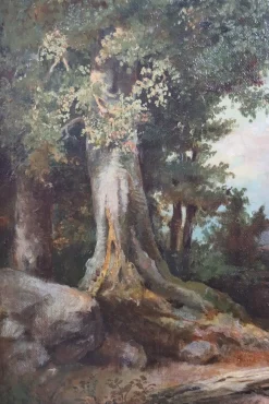 Waldlandschaft, Ölgemälde auf Leinwand, Ende 19. Jh., Gerahmt