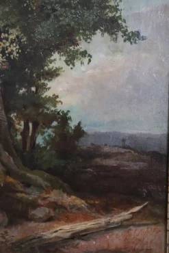 Waldlandschaft, Ölgemälde auf Leinwand, Ende 19. Jh., Gerahmt