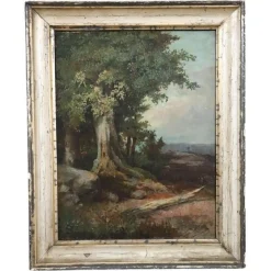 Waldlandschaft, Ölgemälde auf Leinwand, Ende 19. Jh., Gerahmt