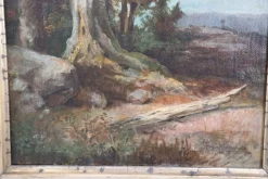 Waldlandschaft, Ölgemälde auf Leinwand, Ende 19. Jh., Gerahmt