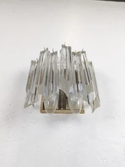 Wandlampe aus Messing & Muranoglas von Venini by Novaresi