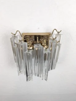 Wandlampe aus Messing & Muranoglas von Venini by Novaresi