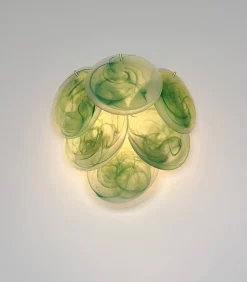 Wandlampen aus Glas mit säuregeätzten Alabaster Glasscheiben, 1990er, 2er Set
