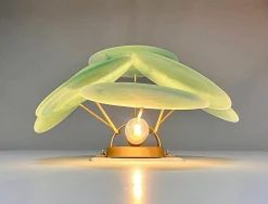 Wandlampen aus Glas mit säuregeätzten Alabaster Glasscheiben, 1990er, 2er Set