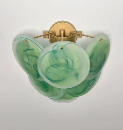Wandlampen aus Glas mit säuregeätzten Alabaster Glasscheiben, 1990er, 2er Set