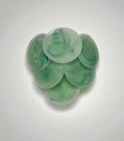 Wandlampen aus Glas mit säuregeätzten Alabaster Glasscheiben, 1990er, 2er Set