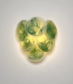 Wandlampen aus Glas mit säuregeätzten Alabaster Glasscheiben, 1990er, 2er Set