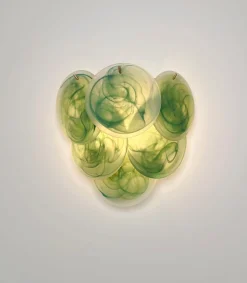 Wandlampen aus Glas mit säuregeätzten Alabaster Glasscheiben, 1990er, 2er Set