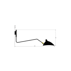 Wandleuchte 1 Rotierender gebogener Arm von Serge Mouille