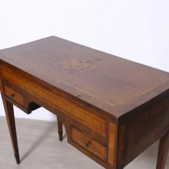 Wandmontierter Louis XVI Schreibtisch aus Holzfurnier mit Intarsien