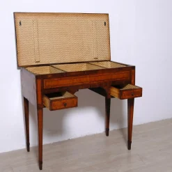 Wandmontierter Louis XVI Schreibtisch aus Holzfurnier mit Intarsien