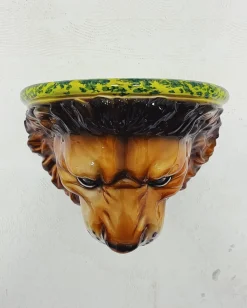 Wandregal Löwe aus Keramik von Ceramiche Boxer