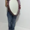 Wandspiegel mit Lila Acrylglas Rahmen im Stil von Cristal Arte, Italien, 1960er