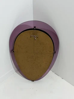 Wandspiegel mit Lila Acrylglas Rahmen im Stil von Cristal Arte, Italien, 1960er