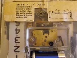 Wanduhr mit Kalender von Jaz Transistor, 1960er