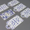 Weiß & Blaue Porzellan Frühstücksbretter, Deutschland, 1930er, 6 . Set