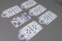 Weiß & Blaue Porzellan Frühstücksbretter, Deutschland, 1930er, 6 . Set