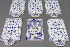Weiß & Blaue Porzellan Frühstücksbretter, Deutschland, 1930er, 6 . Set