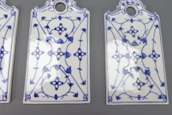 Weiß & Blaue Porzellan Frühstücksbretter, Deutschland, 1930er, 6 . Set